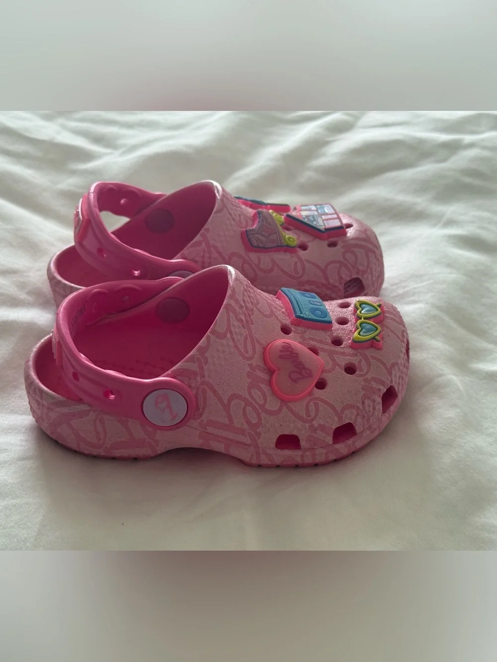 Kids Pink Barbie Crocs